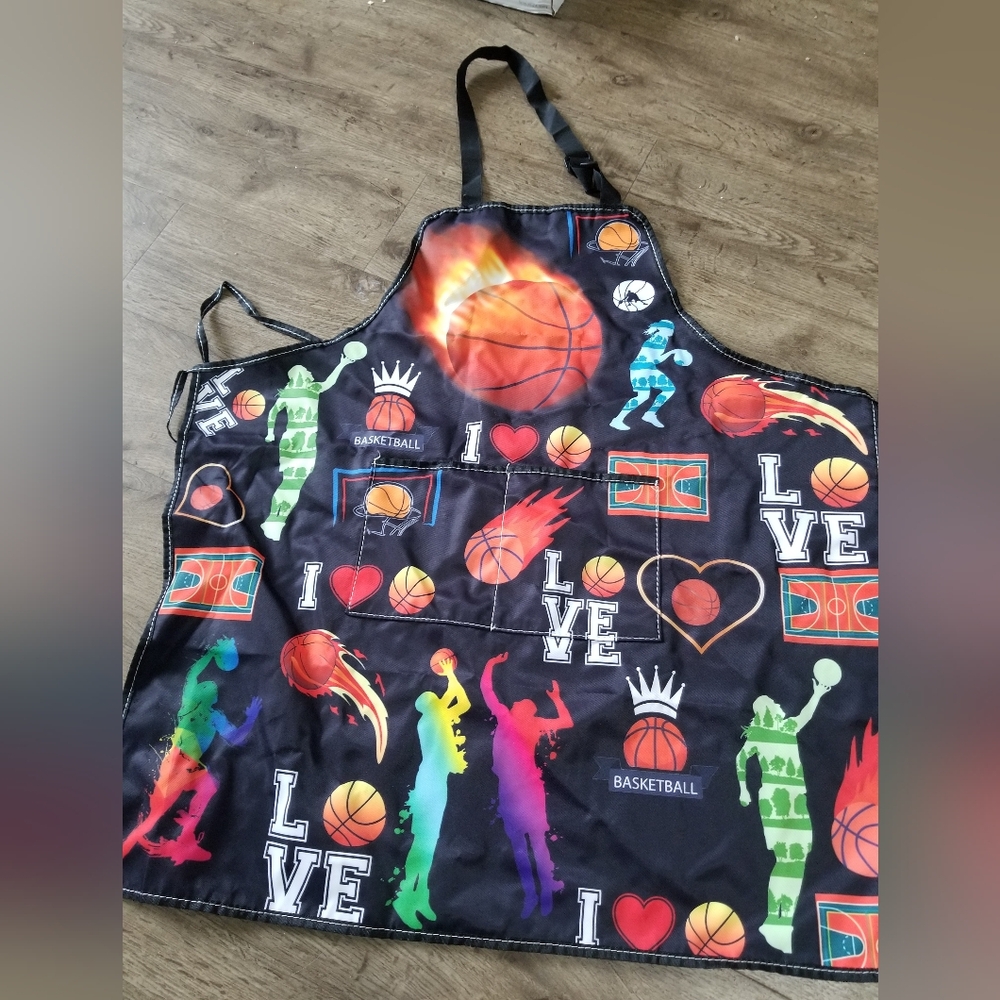 Colorful Basketball Themed Apron